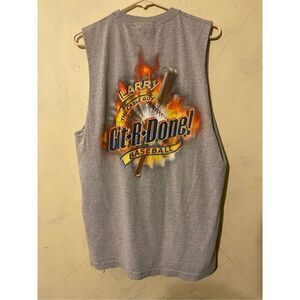Vintage Larry the Cable Guy Sleeveless Large Git•R•Done Baseball Tshirt